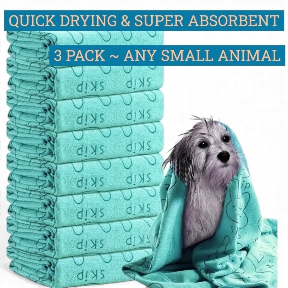 Toallas de secado rápido para mascotas‎ superabsorbente pequeño paquete de 3